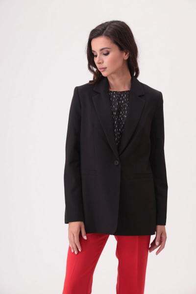 Блуза, брюки, жакет T&N 7290 черный+красный - фото 5
