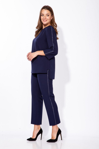 Блуза, брюки Andrea Style 2254 темно-синий - фото 3