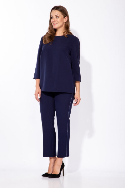 Блуза, брюки Andrea Style 2254 темно-синий - фото 2