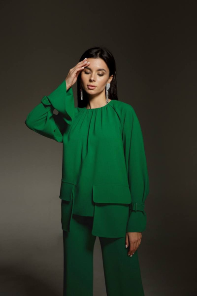 Блуза, брюки BARBARA В107 зелень - фото 2