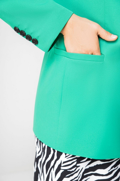 Жакет, юбка EVA GRANT 191 зеленый/зебра - фото 5
