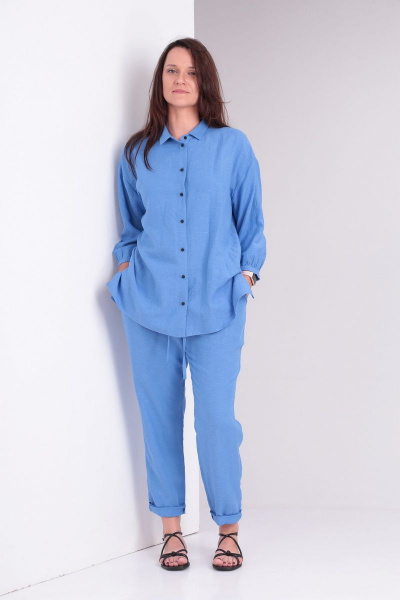 Блуза, брюки Ma Vie М595 синий - фото 1