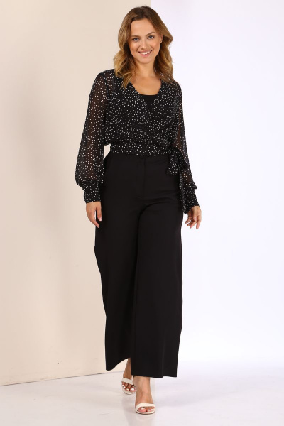 Блуза, брюки, топ Karina deLux M-1047 черный - фото 2