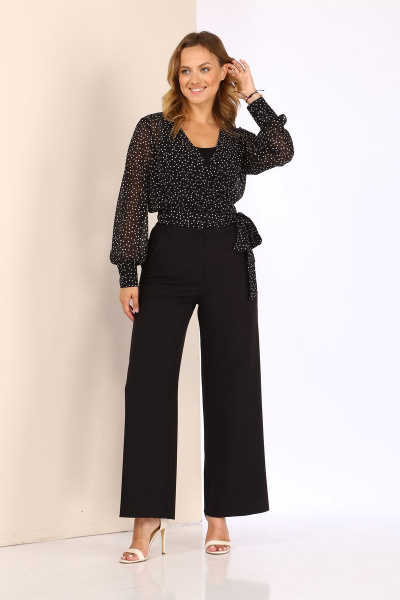 Блуза, брюки, топ Karina deLux M-1047 черный - фото 1