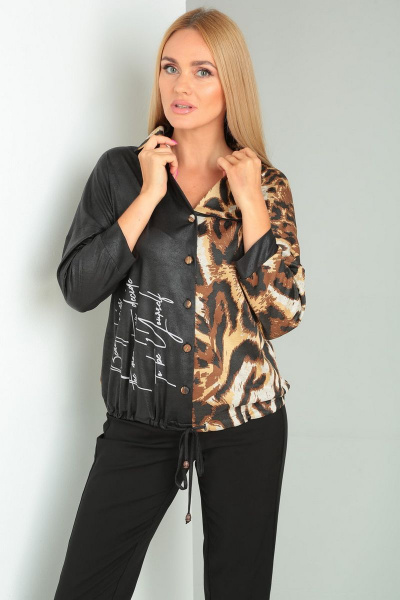 Блуза, брюки Gamma Gracia 520-а черный-тигровый - фото 3