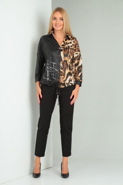 Блуза, брюки Gamma Gracia 520-а черный-тигровый - фото 1