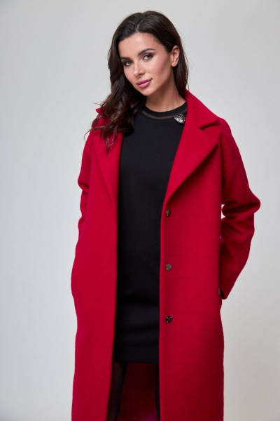 Пальто, платье T&N 7299 алый_красный+черный - фото 2