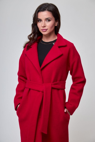 Пальто, платье T&N 7299 алый_красный+черный - фото 8