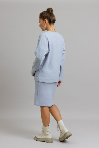 Кардиган, юбка Mirolia 1063 голубая-ёлочка - фото 2