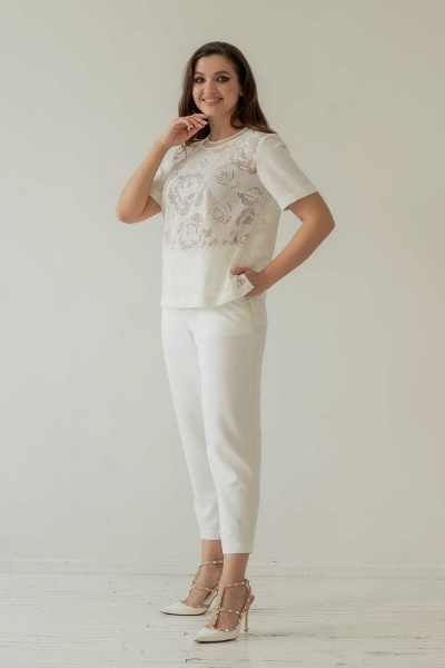 Блуза, брюки Angelina 779 белый - фото 1