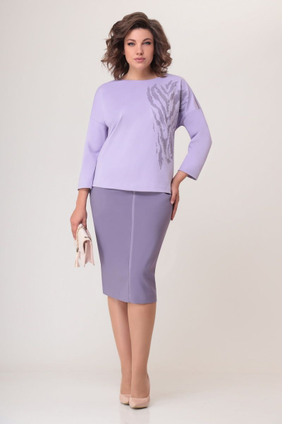 Блуза, юбка Мишель стиль 1050-1 лавандовый - фото 7