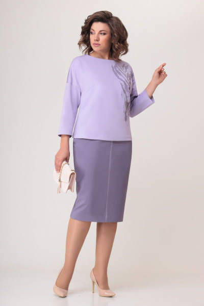 Блуза, юбка Мишель стиль 1050-1 лавандовый - фото 5