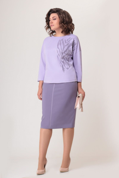 Блуза, юбка Мишель стиль 1050-1 лавандовый - фото 1