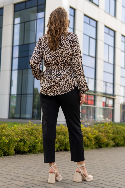 Блуза, брюки Andina 920 леопард+черный - фото 2