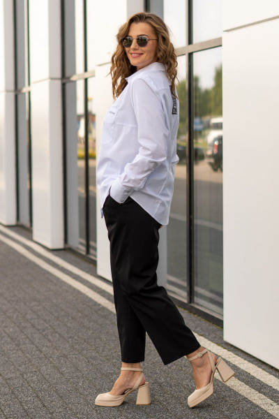 Блуза, брюки Andina 924 белый+черный - фото 2