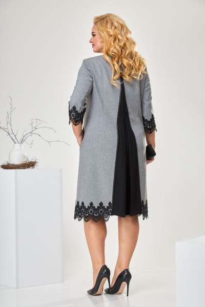 Платье Romanovich Style 1-1284 серый\черный - фото 9