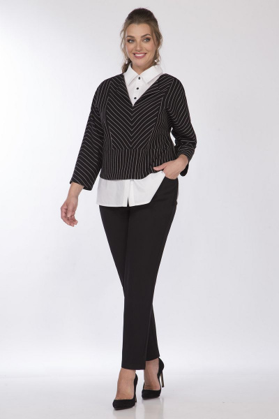 Блуза, брюки Matini 1.1623 черный+полоска - фото 1