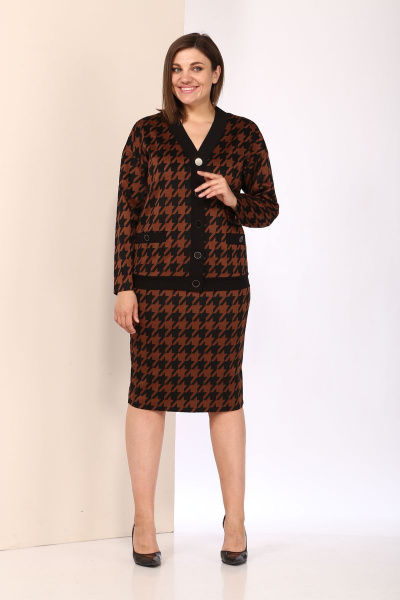 Кардиган, юбка Karina deLux B-409-1 коричневый - фото 2