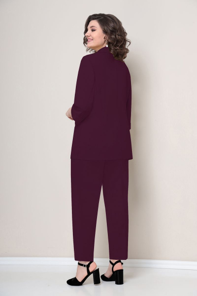 Блуза, брюки, жакет VOLNA 1227 темно-малиновый - фото 2