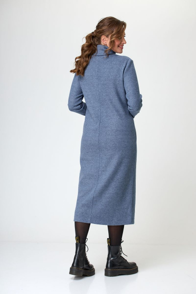 Пальто, платье T&N 7320 пепельный_голубой+синий_меланж - фото 11