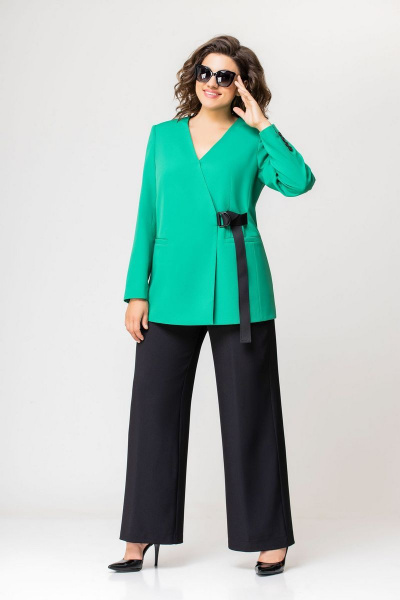 Блуза, брюки EVA GRANT 204 зеленый/черный - фото 4
