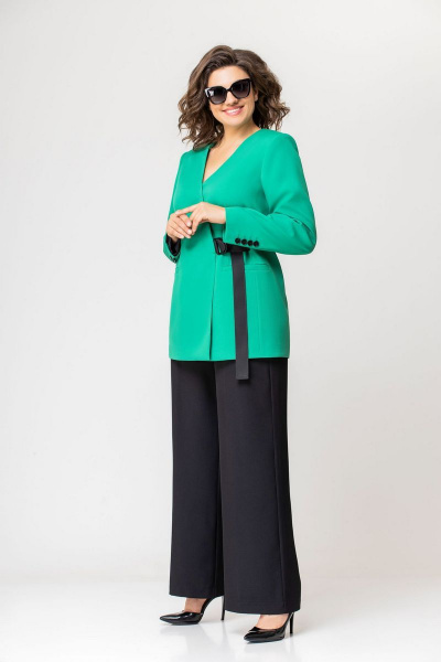 Блуза, брюки EVA GRANT 204 зеленый/черный - фото 2