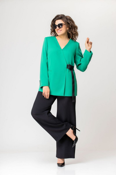 Блуза, брюки EVA GRANT 204 зеленый/черный - фото 1
