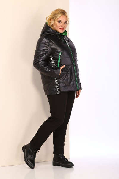 Куртка Shetti 2075 черный+зеленый - фото 1