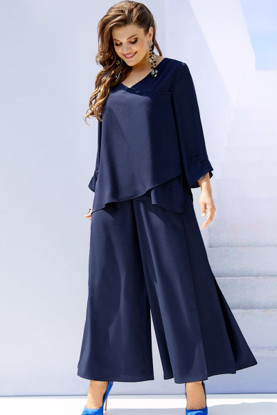 Блуза, брюки Vittoria Queen 16683/1 темно-синий - фото 3