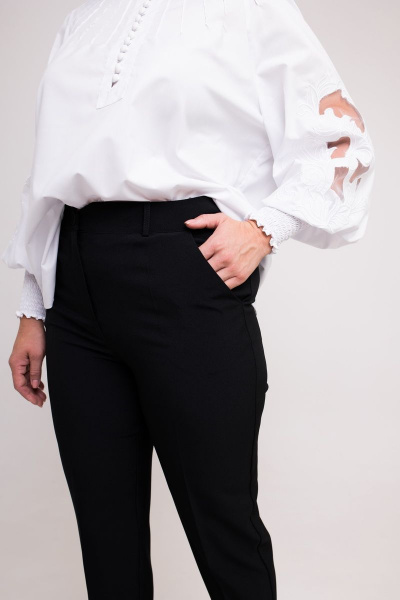 Блуза, брюки SandyNa 130516 бело-черный - фото 4