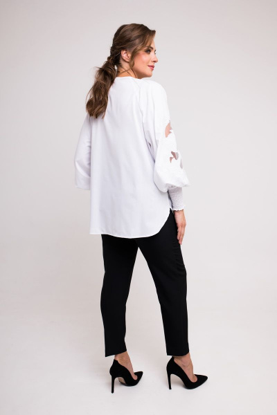 Блуза, брюки SandyNa 130516 бело-черный - фото 2