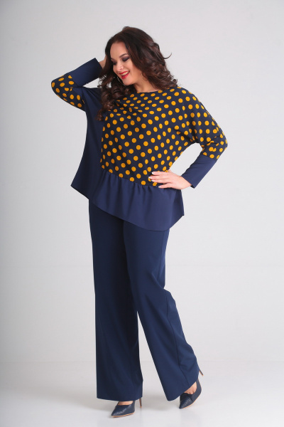 Блуза, брюки Andrea Style 00148 синий - фото 6