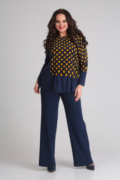 Блуза, брюки Andrea Style 00148 синий - фото 7