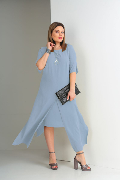 Туника, юбка Viola Style 2623 серо-голубой - фото 1