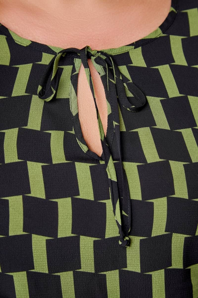 Платье Swallow 605 принт_черно-зеленый - фото 9
