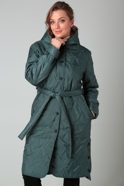 Пальто Modema м.1024/4 темно-зеленый - фото 6