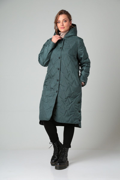 Пальто Modema м.1024/4 темно-зеленый - фото 5