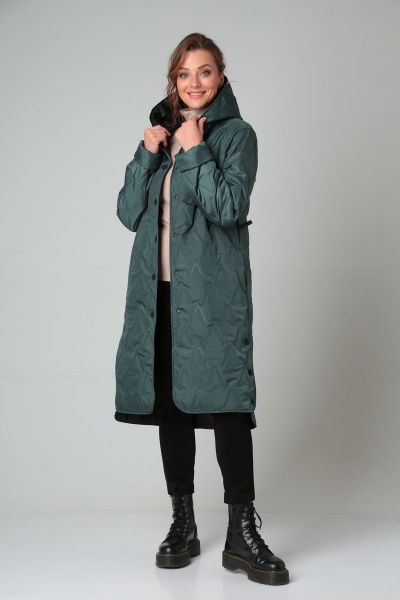 Пальто Modema м.1024/4 темно-зеленый - фото 4