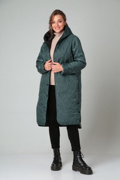 Пальто Modema м.1024/4 темно-зеленый - фото 3