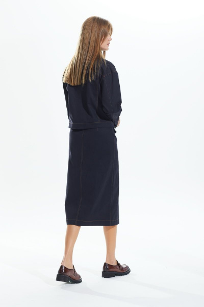 Жакет, юбка DAVA 104 темно-синий - фото 3