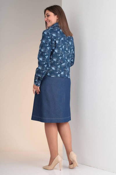 Жакет, юбка Viola Style 2690 синий - фото 2