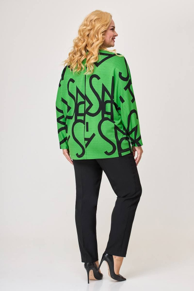 Блуза, брюки Alani Collection 1776 зеленый/черный - фото 3