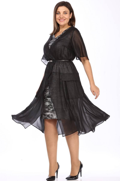 Платье, туника Lady Style Classic 1875/1 черный_с_серым - фото 2