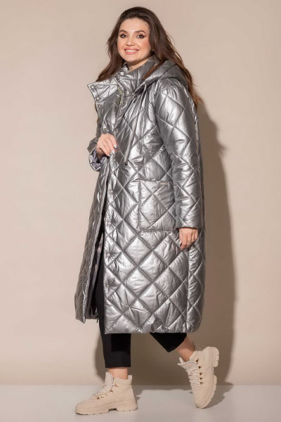 Пальто Mislana 726 серебро - фото 1