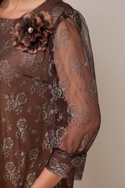 Платье Moda Versal П1506 коричневый - фото 5