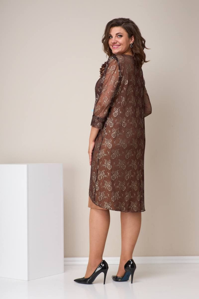 Платье Moda Versal П1506 коричневый - фото 3