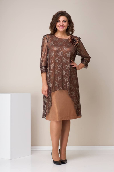 Платье Moda Versal П1506 коричневый - фото 1