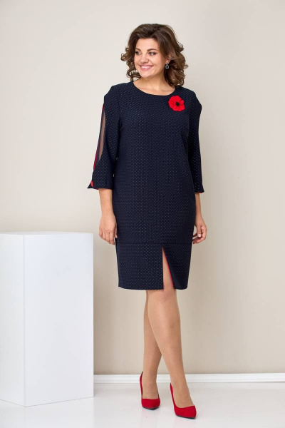 Платье Moda Versal П2340 т.синий+красный - фото 2