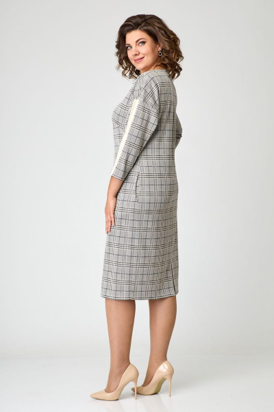 Платье Мишель стиль 1076 бежево-серый - фото 4