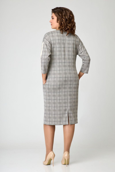 Платье Мишель стиль 1076 бежево-серый - фото 2